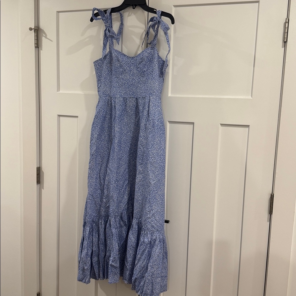 Johnathan Simkhai Georgia Bustier Midi Dress, $495 Retail, Blue Floral, Small - Picture 3 of 8
